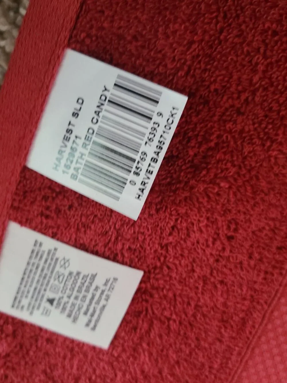 Harvest Red Candy Bath Towel Set of 3 Bathroom Decor VTG NWT Dark Red Cotton